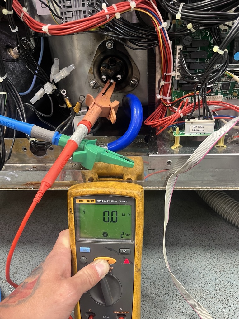 Insulation resistance testing being carried out during electrical fault diagnosis